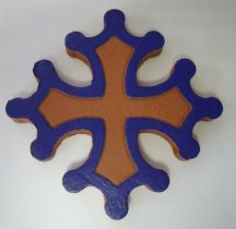 CROIX OCCITANE PLATE DIAMETRE 14.5 BLEU ELECTRIQUE