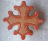 croix occitane diamètre 14,5 emaillée avec boules en relief