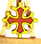 croix occitane magnet diamètre 5 émaillé jaune