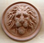 Tête de lion rosace diamètre 27 - statue animaux