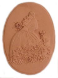 Plaque mariage terre cuite