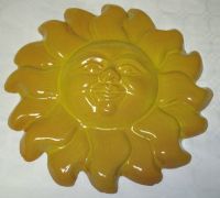 Soleil émaillé jaune diamètre 34 cm