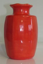 Vase ovale couleur rouge rouge hauteur 17 cm